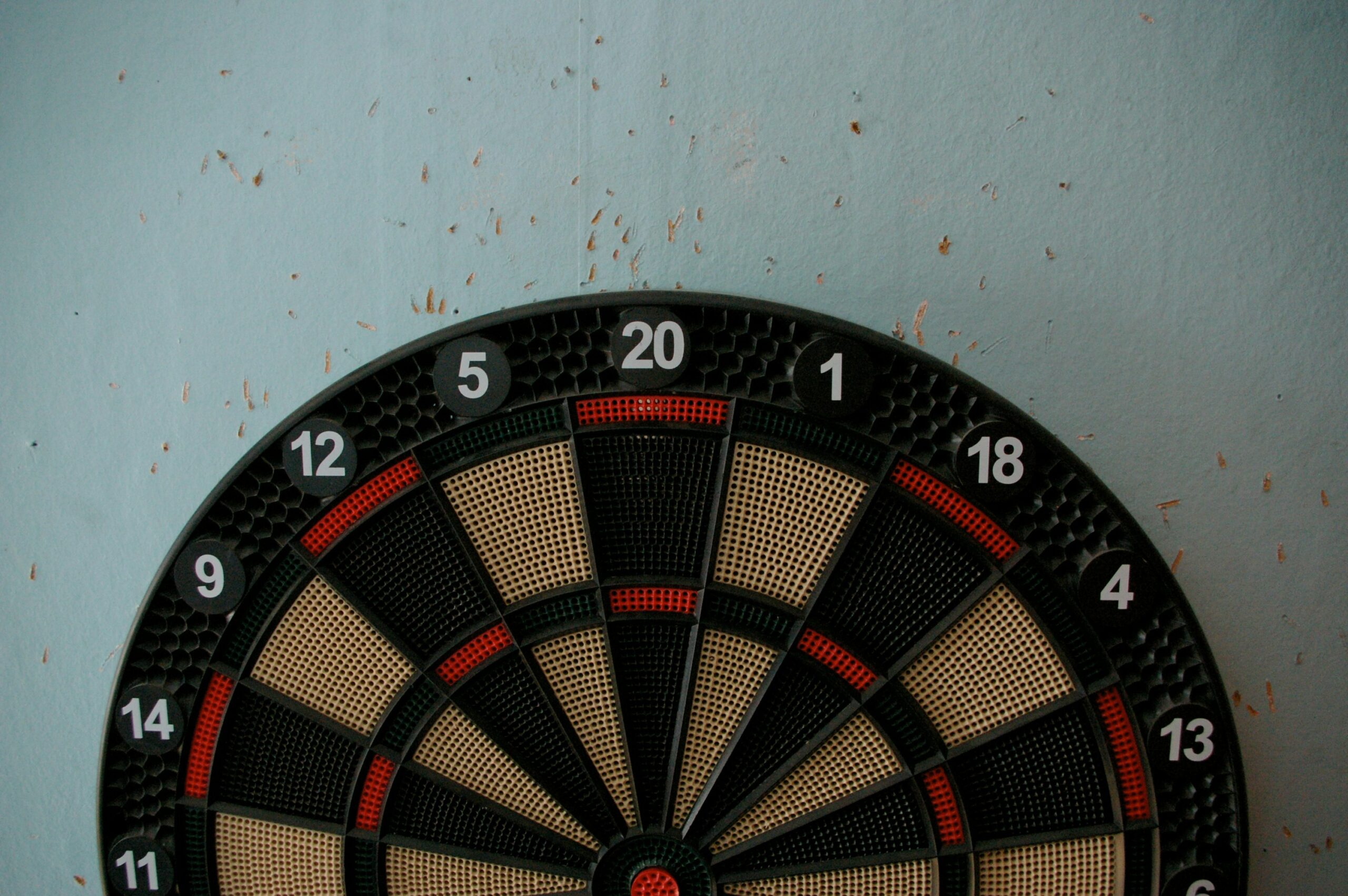 Different numbers wrongly arranged on a dartboard