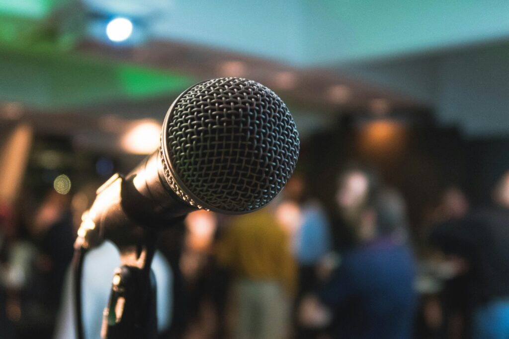 A close up shot of a mic